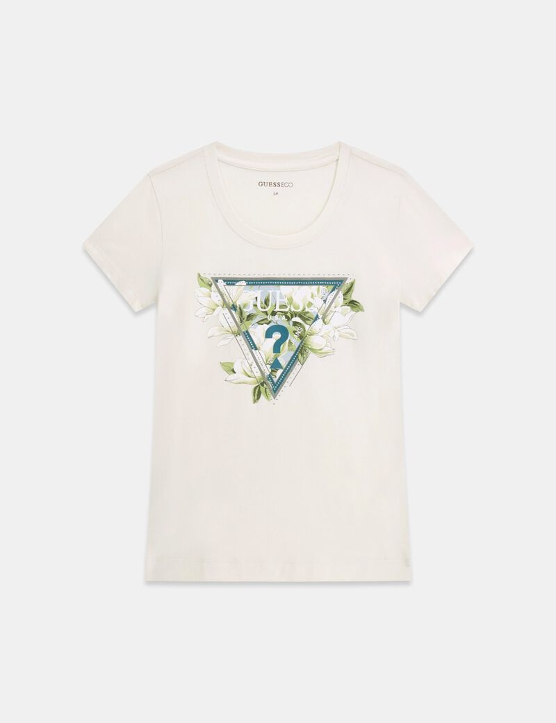 guess triangle logo t shirt