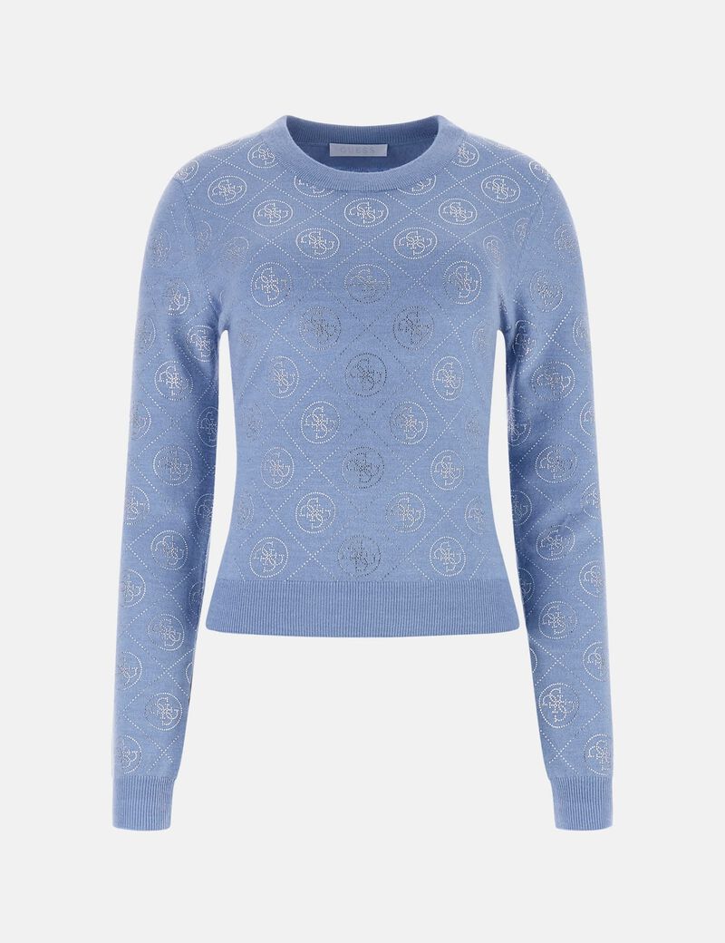 Logo rhinestones sweater