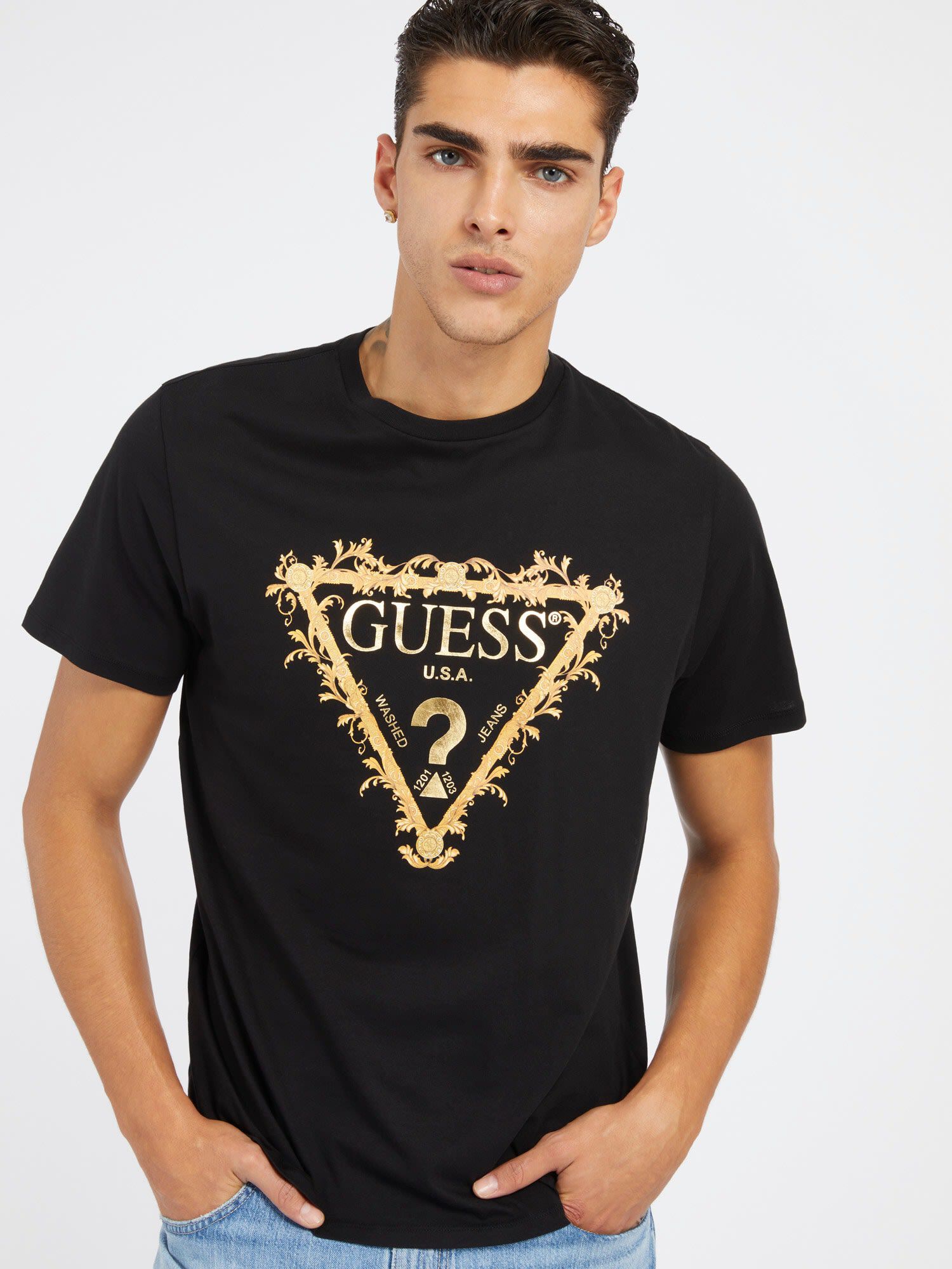 Guess triangle shirt shop