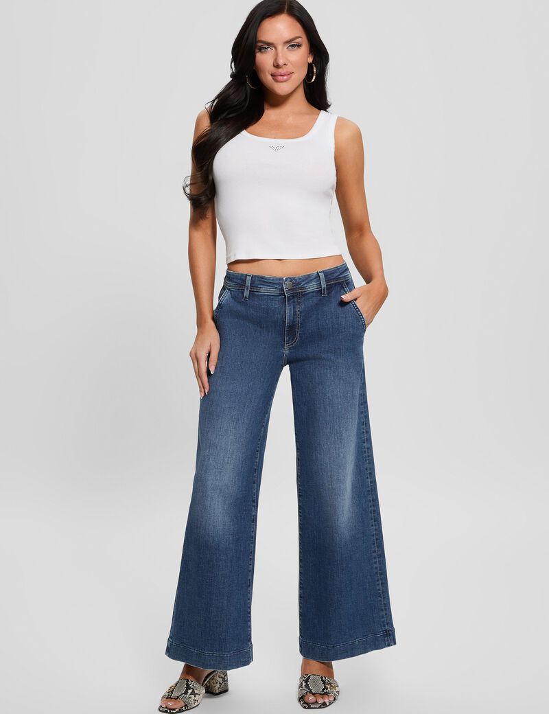 Zoya wide-leg denim pants
