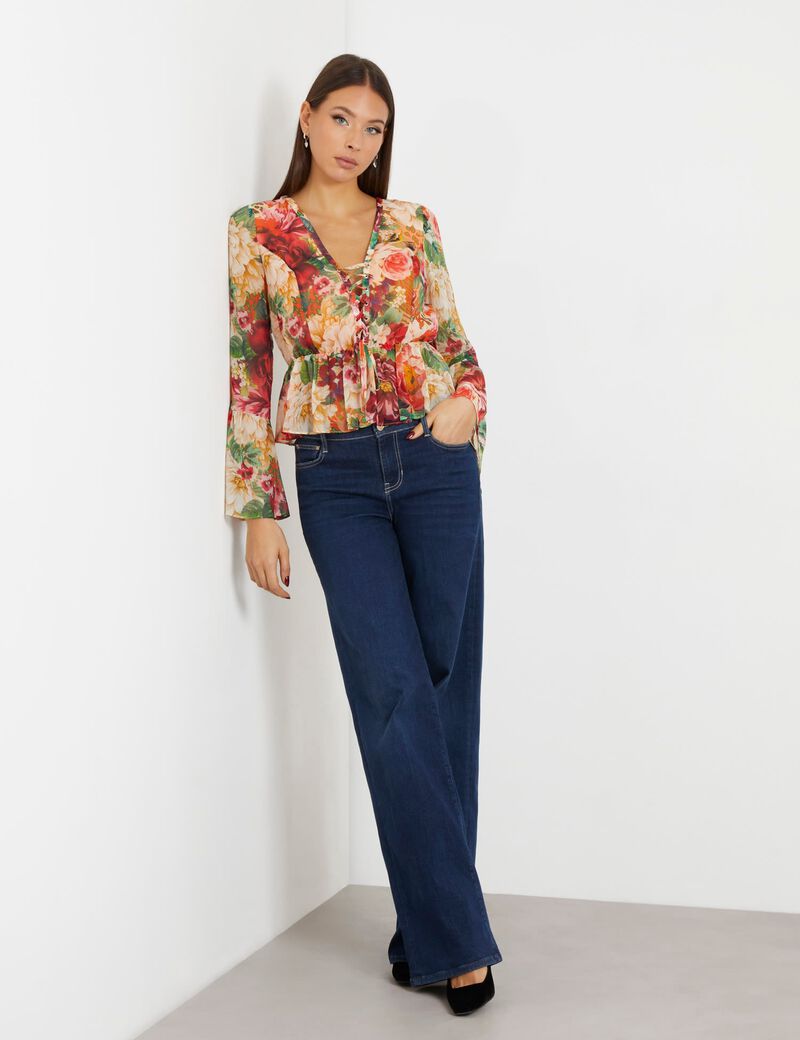 Crinkle Chiffon Blouse