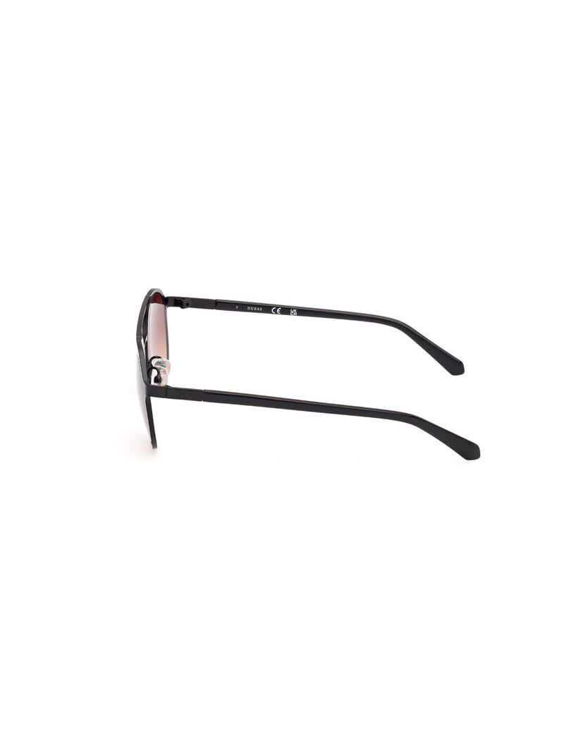 Round matte black gradient smoke sunglasses