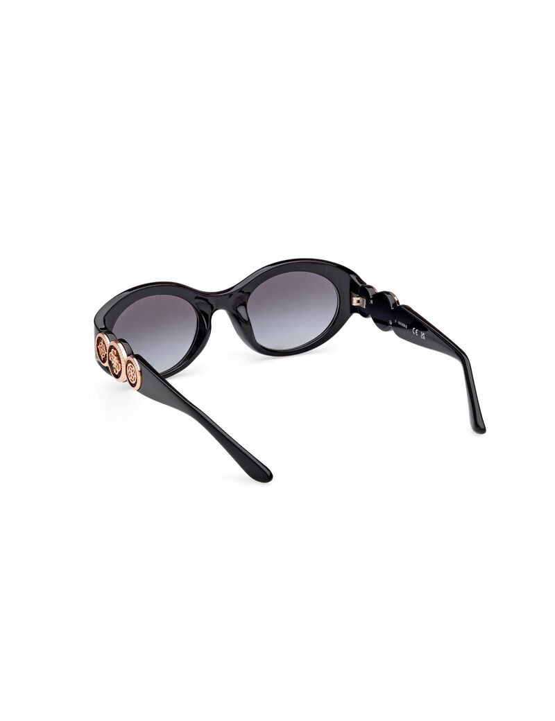 Oval black gradient smoke sunglasses