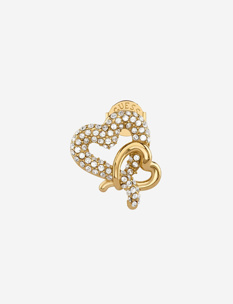 guess 16mm pave hearts studs