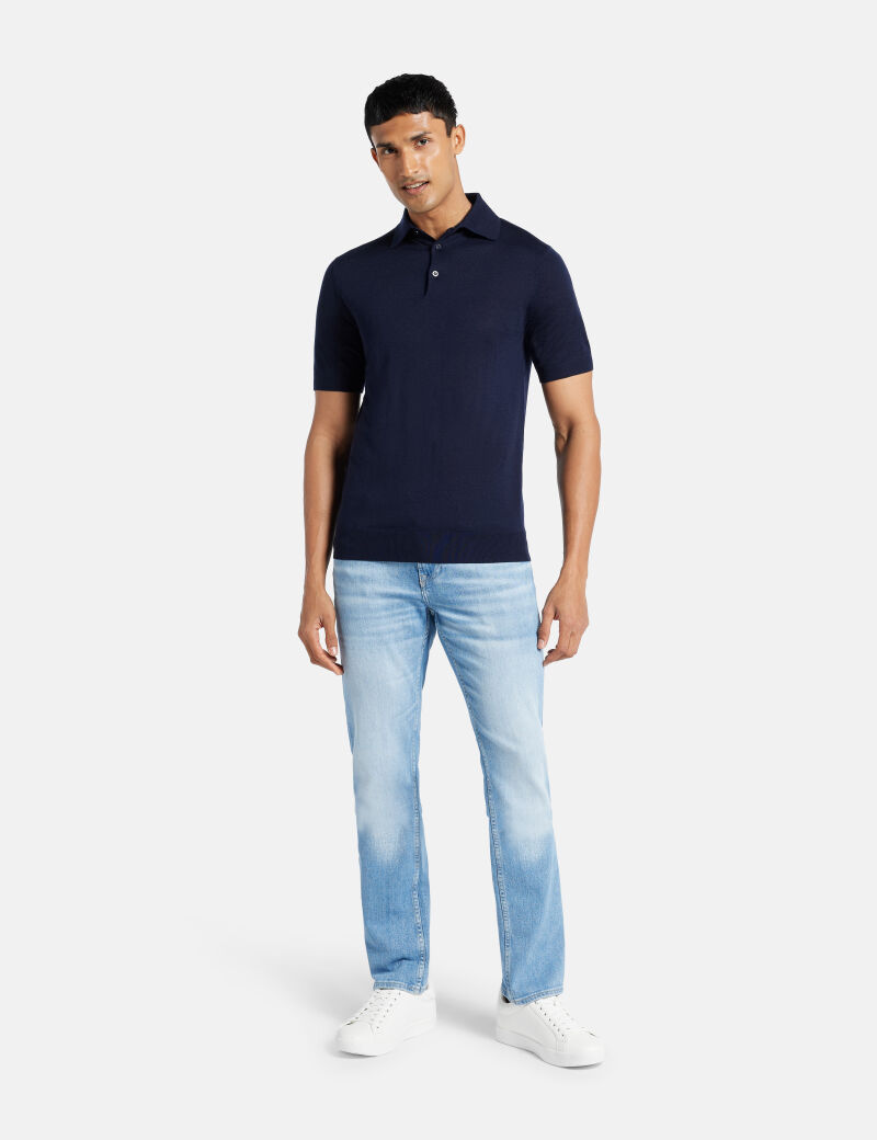 Wool polo sweater