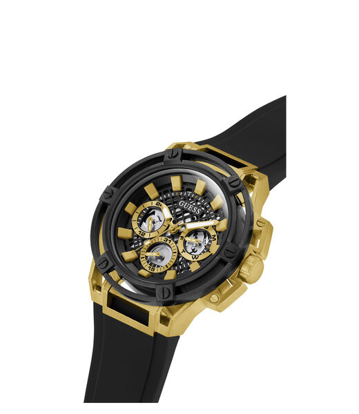 Black Silicone Multifunction Watch