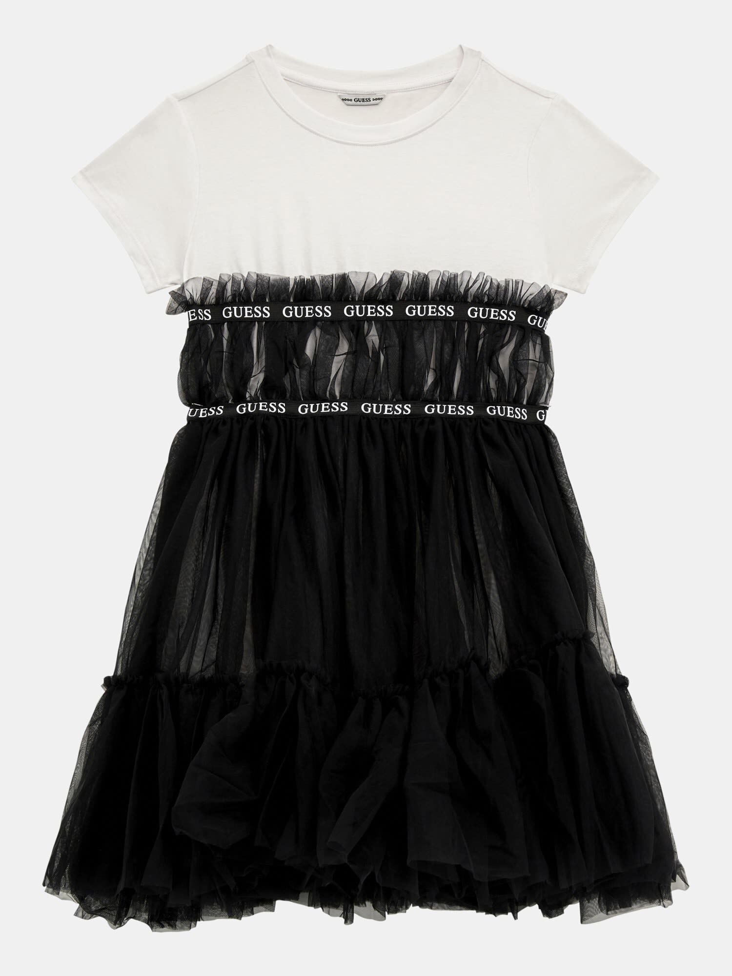 Shop GUESS Online Mesh fit and flare dress