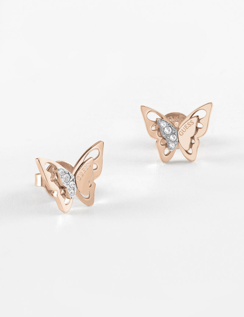 Rose Gold Butterfly Stud Earrings