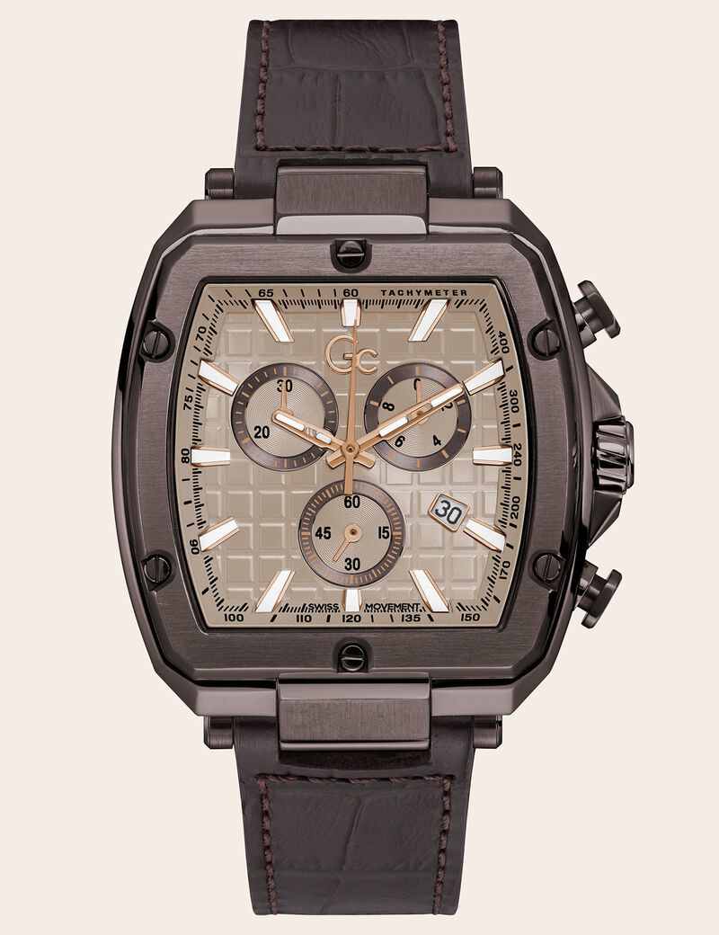 GC leather chronograph watch