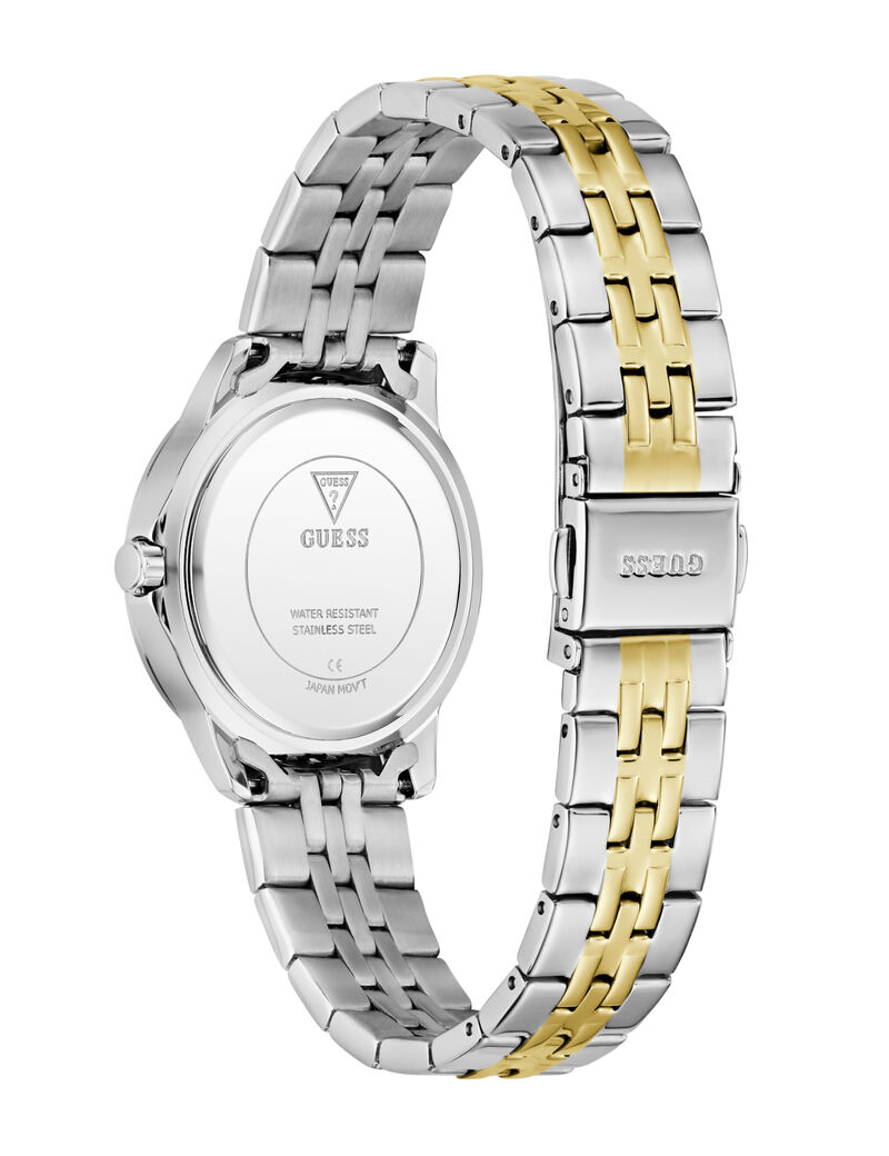 Ladies 2T Silver/Yellow Gold Tone Round Analog Watch
