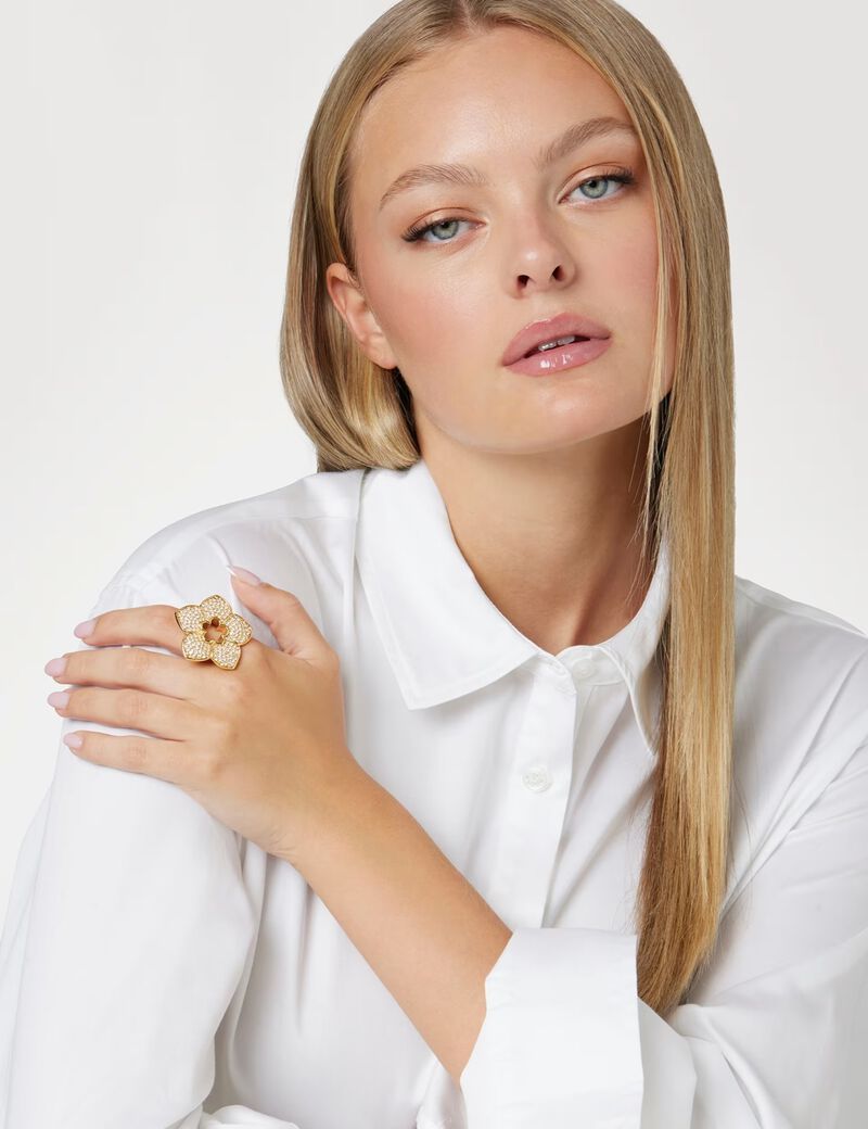 35Mm Pave Flower Maxi Ring