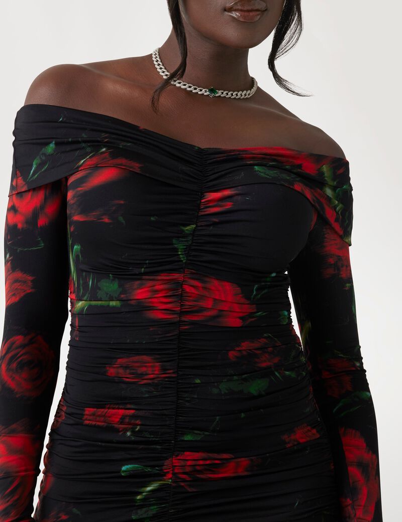 Floral print bodycon mini dress
