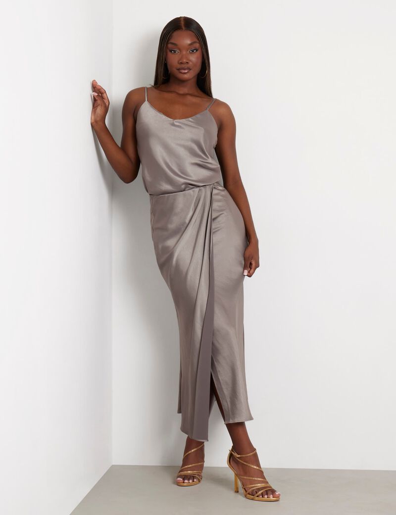 Satin long skirt