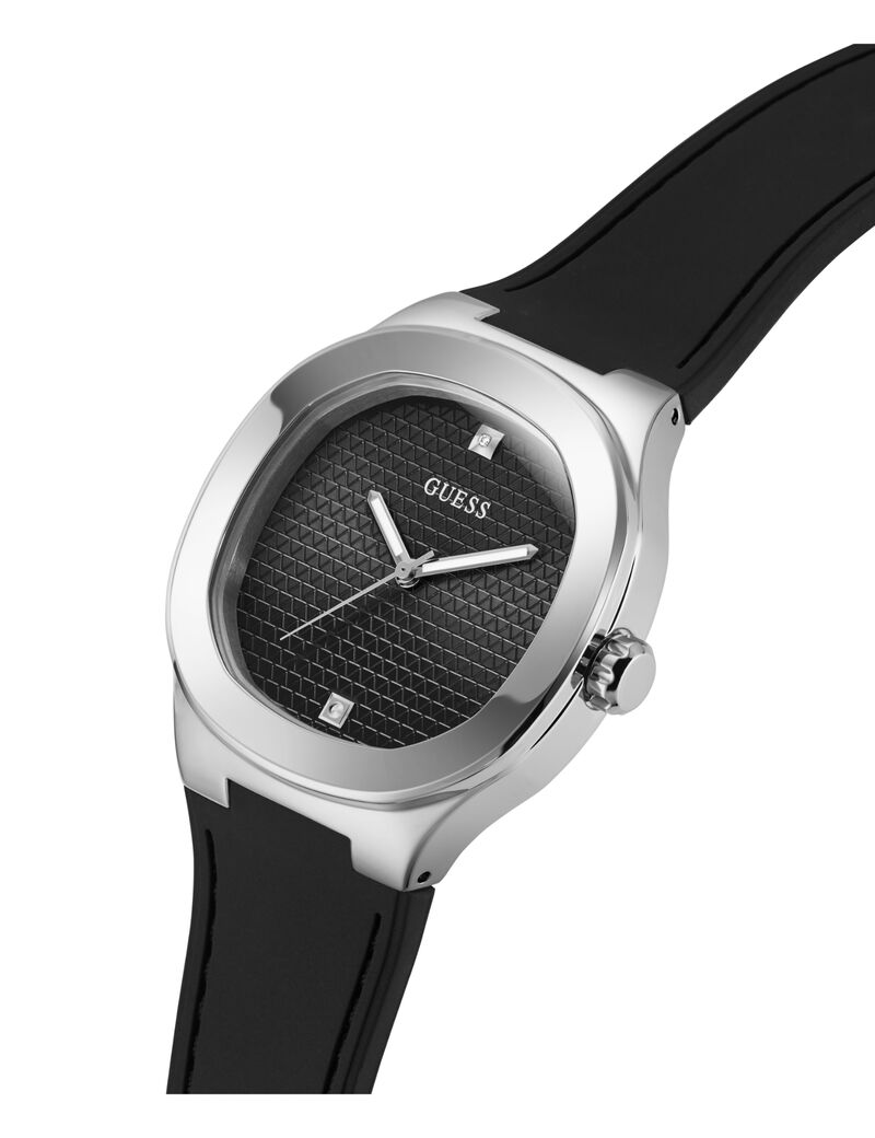 Mens Black/Gunmetal/Grey Square Analog Watch