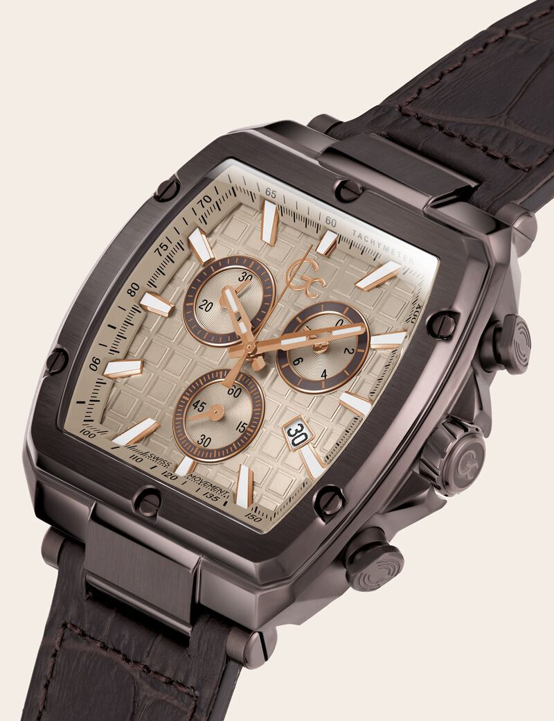 GC leather chronograph watch