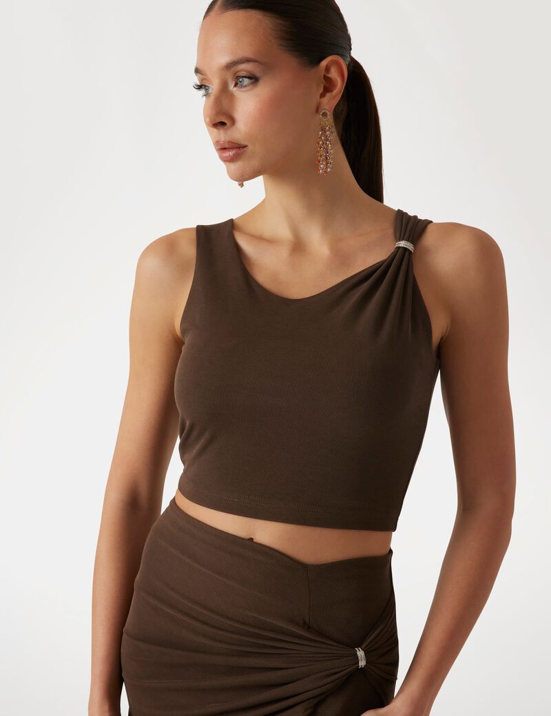 Cropped sleeveless top