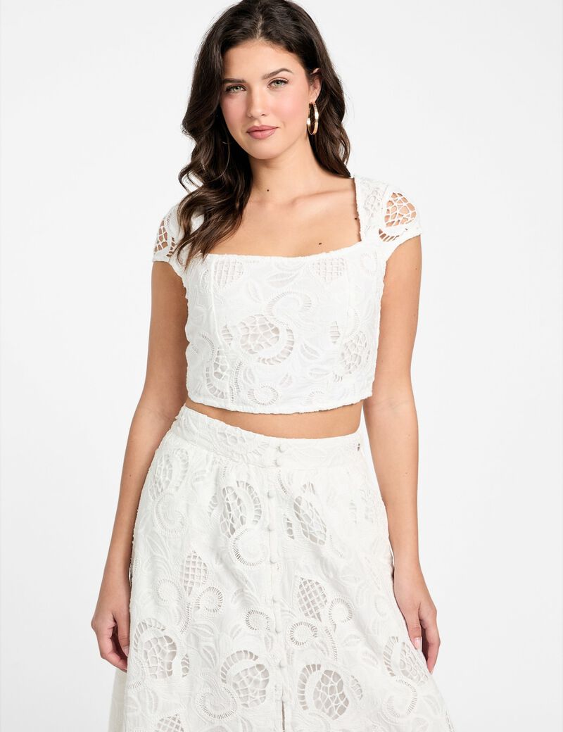 Embroidered corset top
