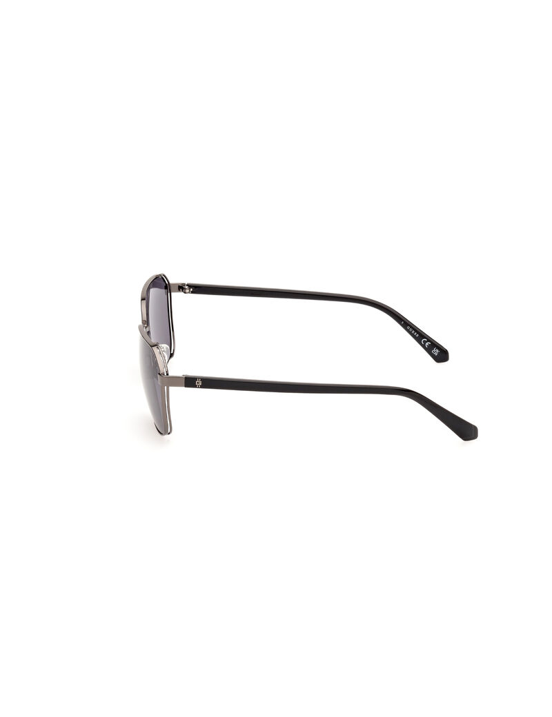 Metal Sun Glasses M Shiny Gunmetal Smoke
