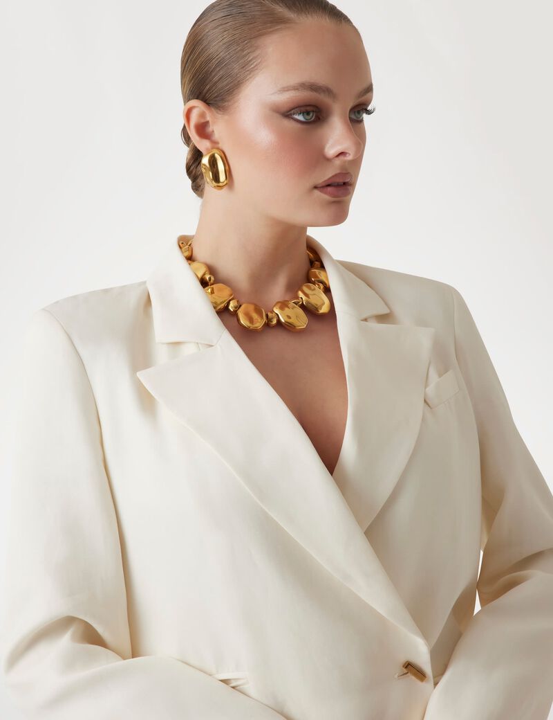 Marciano linen-blend blazer