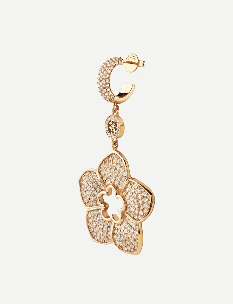guess 65mm pave flower huggies